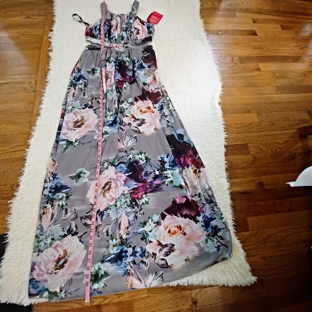 LITTLE Mistress Floral Halter Maxi Dress Sz 12 NWT - Picture 13 of 13
